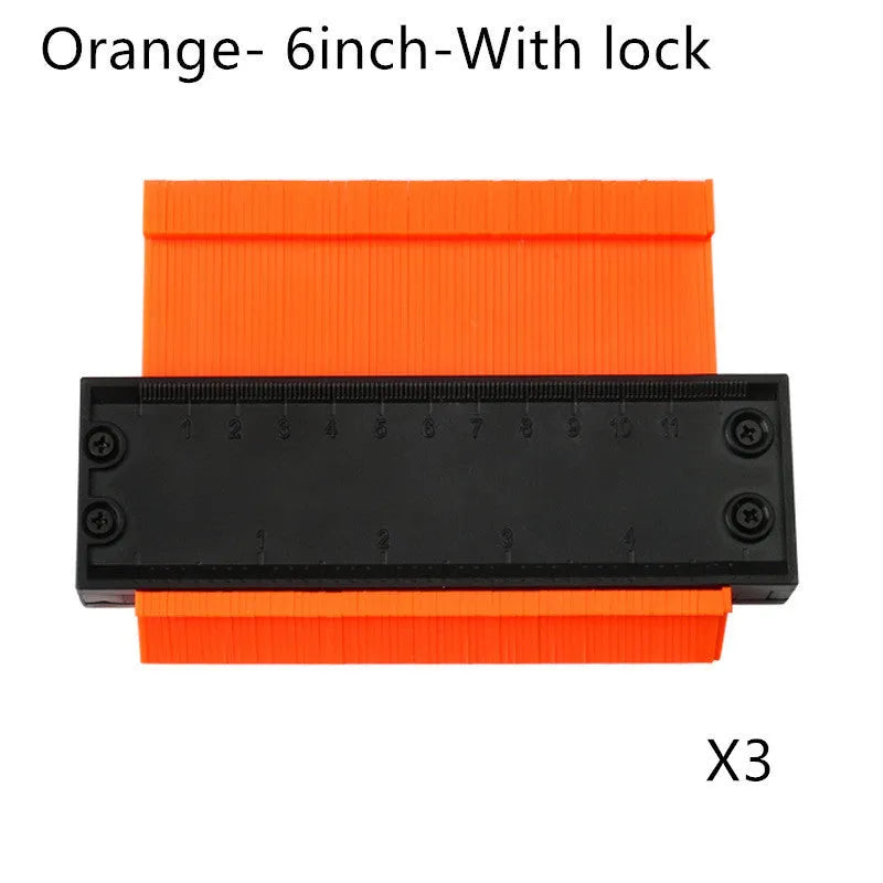 Orange 5 and 10 inch ABS contour gauge duplicator with aluminium alloy frame for measuring irregular shapes