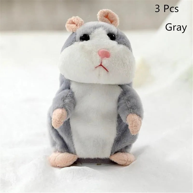 15 cm light brown talking hamster plush toy with head bobbing and voice repeat function