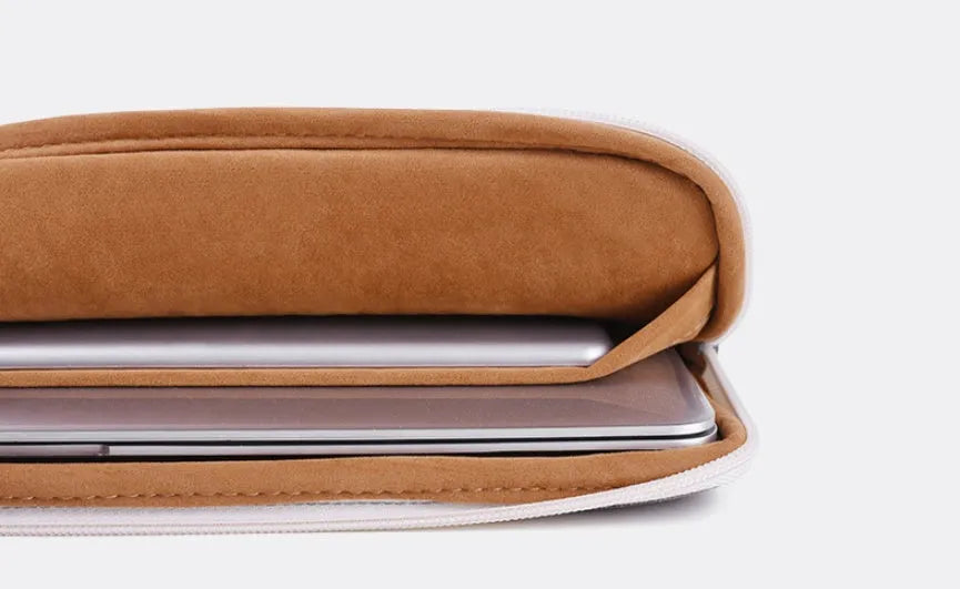 Canvas laptop sleeve bag in 11, 13, 14, and 15 inch sizes with 3cm depth