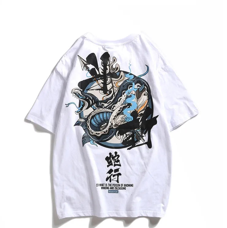 Men's Chinese letter printed loose fit cotton hooded sweatshirt in black