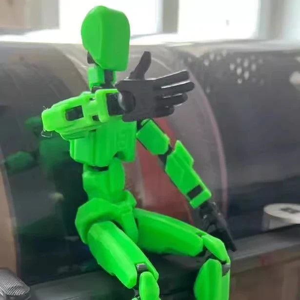 Posable 3D printed action figure mannequin toy with multi-jointed design for customizable poses and actions