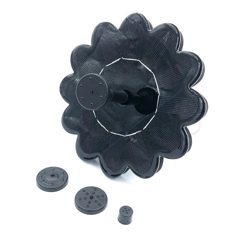 Black garden solar mini sprinkler with PET monocrystalline silicon panel 160mm diameter
