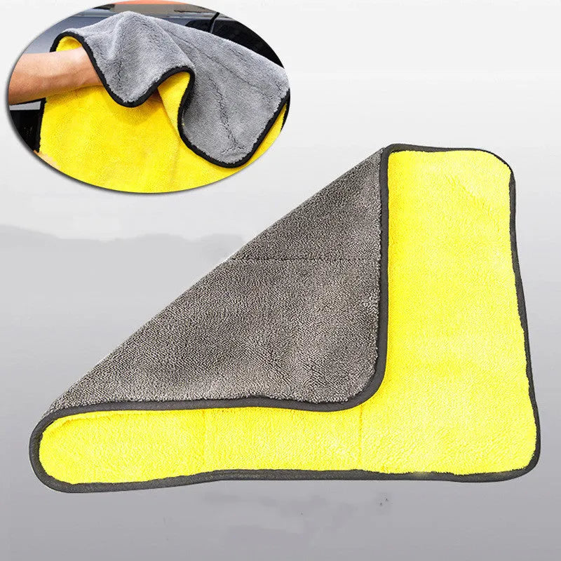 Thickened high-density double-sided velvet car wash towel 30x60 cm coral fleece microfiber