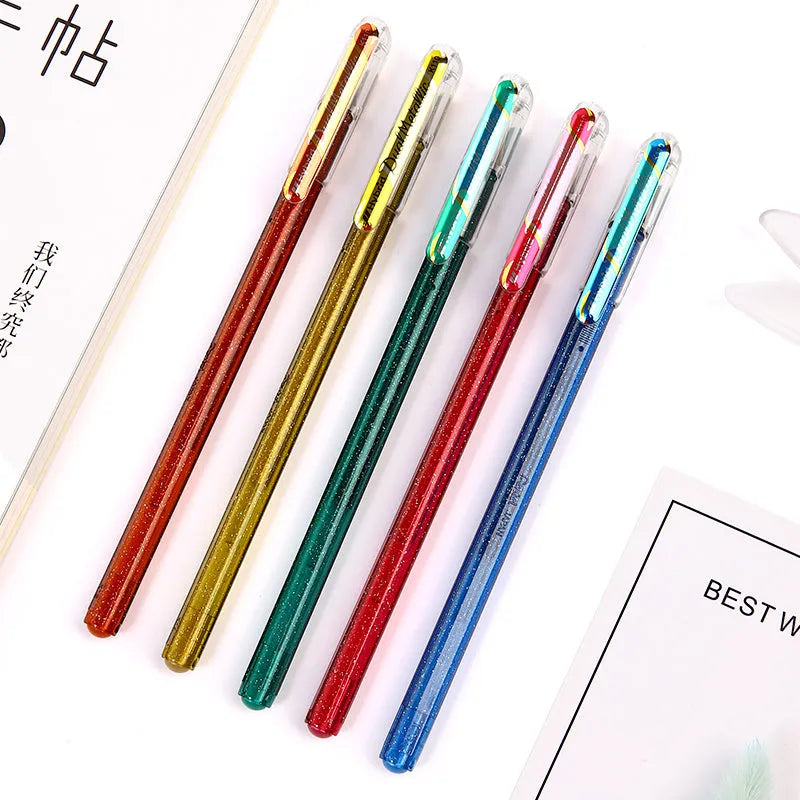 Flash K110 1.0mm gel pen with pearlescent glitter ink in eight colour options
