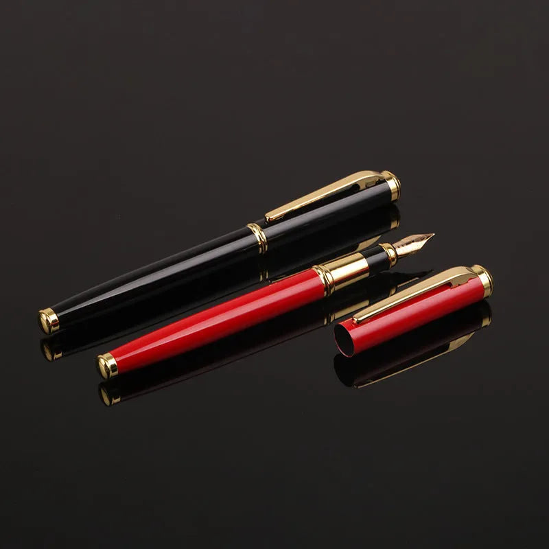 Metal writing pen with 0.5mm fine tip in red and black colour options for office use