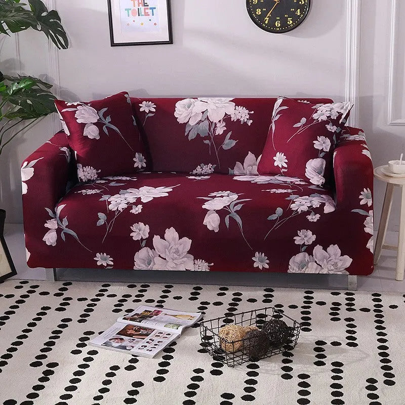 Elastic all-inclusive polyester sofa cover with striped pattern, modern simple style, 15 colours, 1-4 seat models.