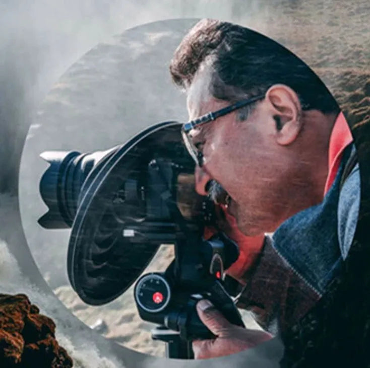 Black conical silicone camera lens hood for reducing glare when shooting through windows, shown in large and small sizes.