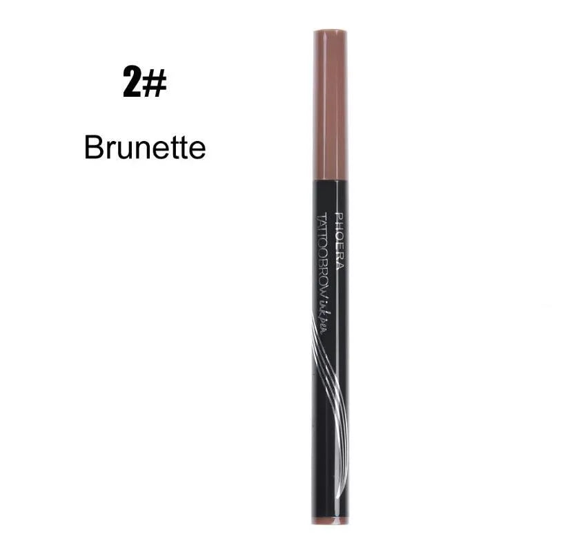 Ultra-fine four-comb waterproof eyebrow pencil in Blonde, Brown, and Brunette with compact 13g size