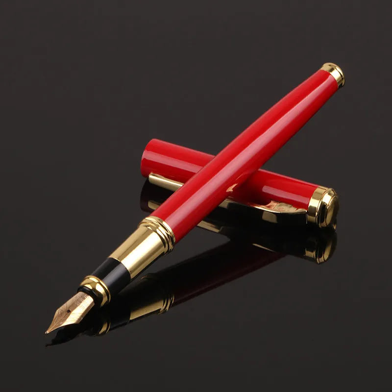 Metal writing pen with 0.5mm fine tip in red and black colour options for office use