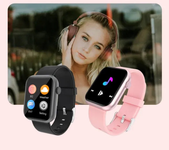 R3L full touch smart watch 1.3 inch IPS colour screen, black silicone wristband