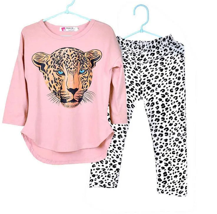 Children's casual summer clothing set showing short-sleeve top and trousers in one of four colours