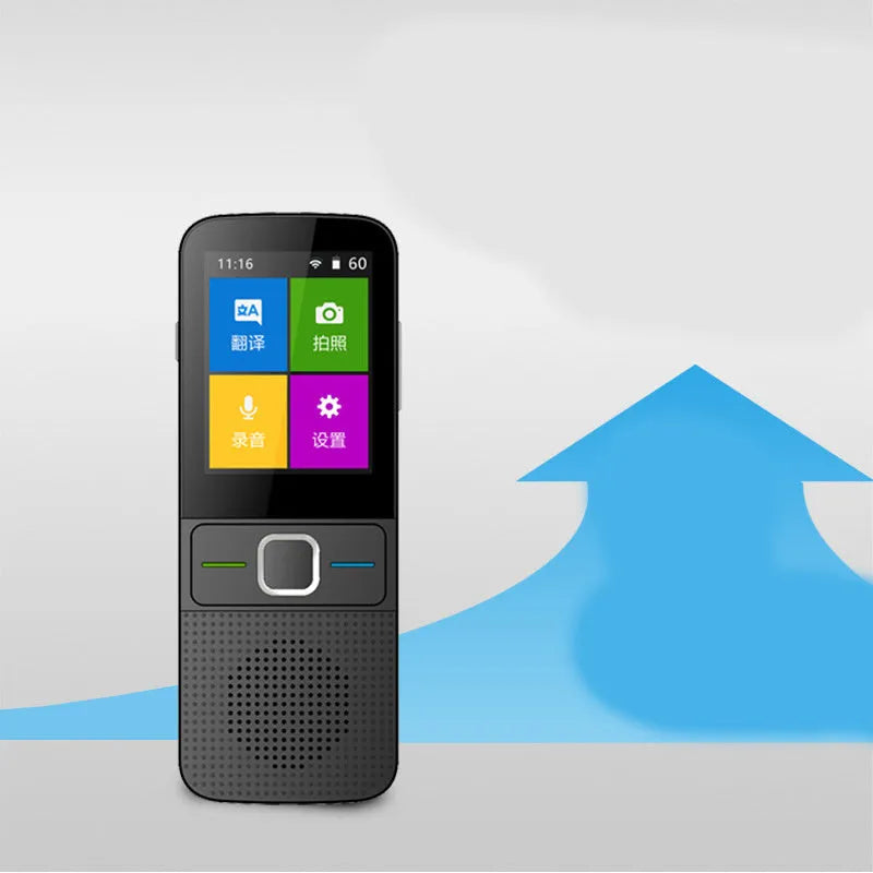 Black voice synchronization translator with 5 million pixel camera, 125-hour battery life, 1500 mAh battery, 13.3 x 5.1 x 1.3 cm