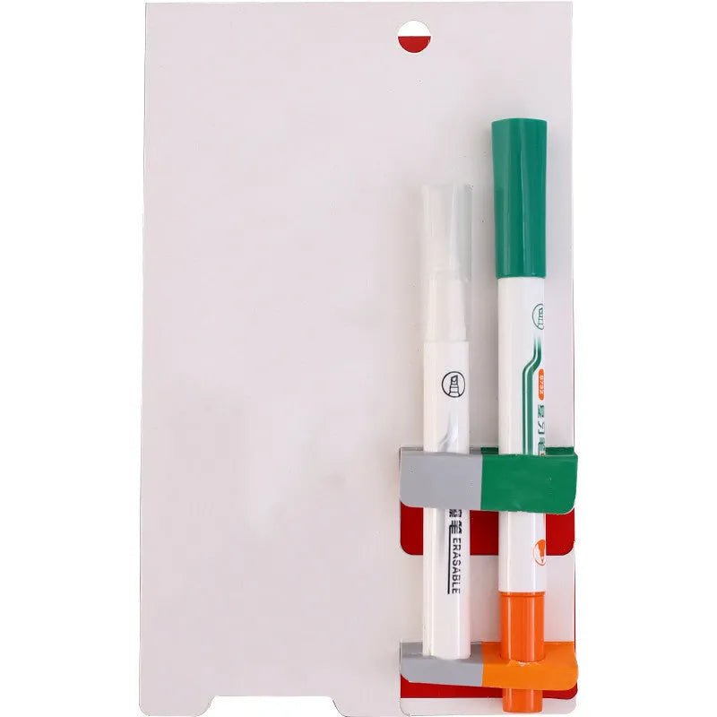 Green erasable highlighter pen set with built-in eraser in card packaging