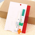 Green erasable highlighter pen set with built-in eraser in card packaging