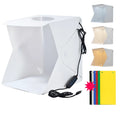 40cm folding studio LED soft light box with adjustable lighting and six colour background cloths