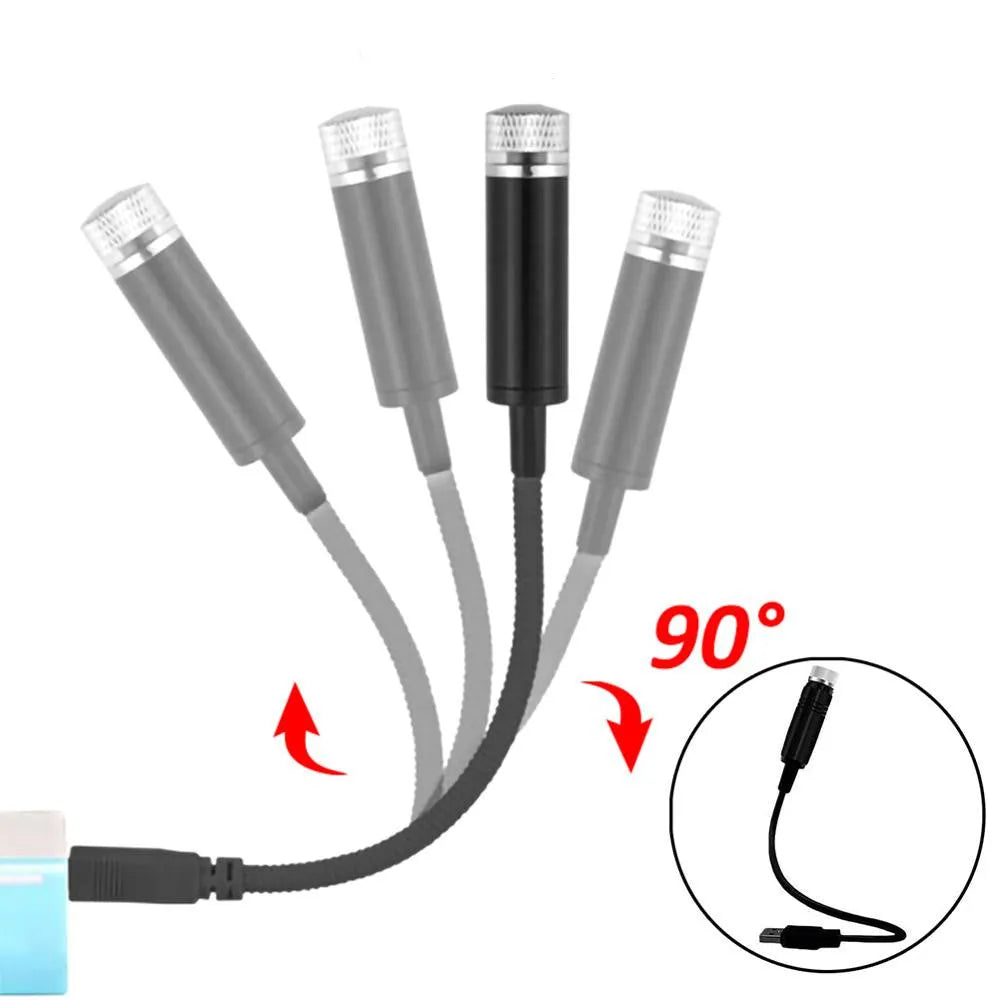Purple LED star light for car roof with USB hose, designed for GM model vehicles.