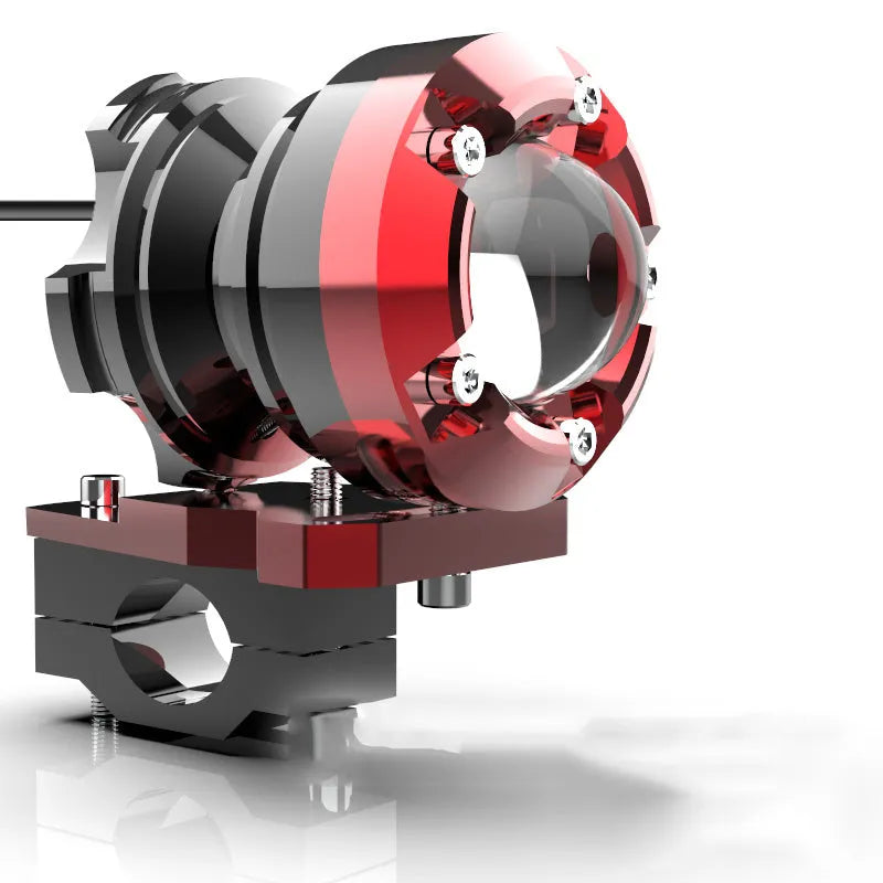 Red T6063 aluminium alloy motorcycle CNC auxiliary light accessory with Devil Eye design