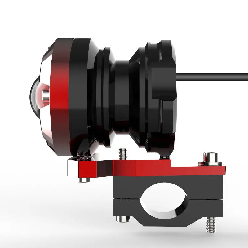 Red T6063 aluminium alloy motorcycle CNC auxiliary light accessory with Devil Eye design