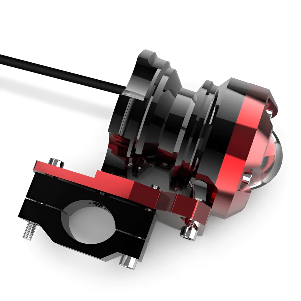 Red T6063 aluminium alloy motorcycle CNC auxiliary light accessory with Devil Eye design