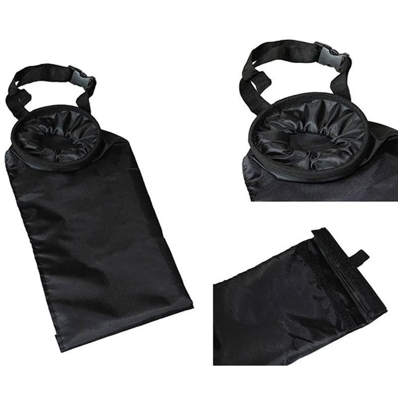 Black Oxford cloth car seatback storage bag and trash bag, 38x18x12cm, reusable waterproof car rubbish container