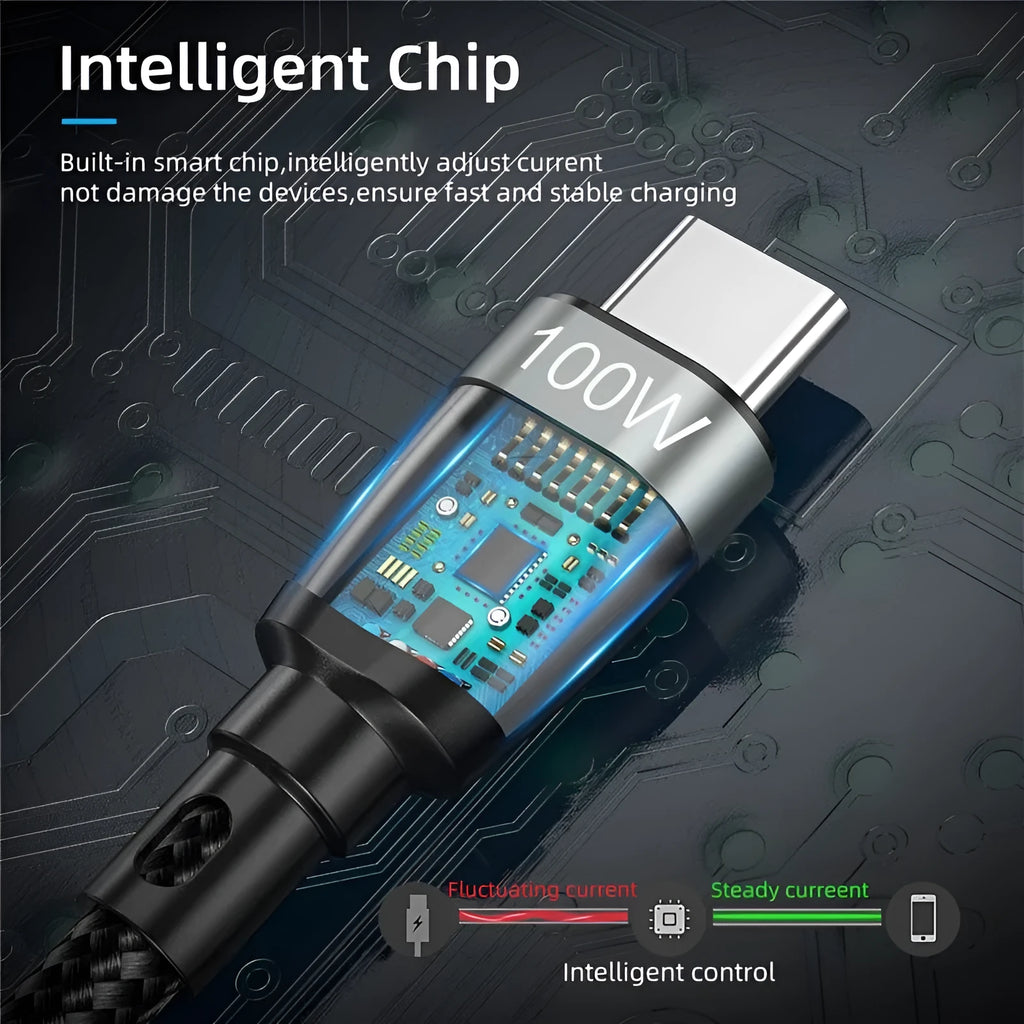 Type-C fast charging data cable, single head, 2m length, grey black, red, and red black colour options