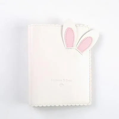 Mini rabbit style photo album with PU cover showing loose-leaf binding for 3-inch photographs
