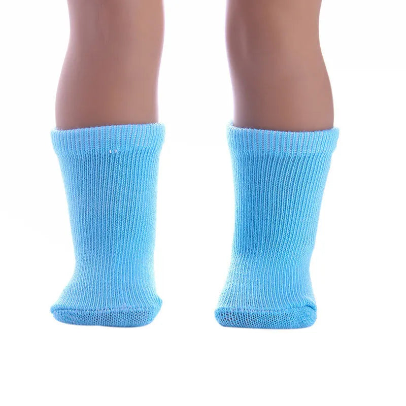 18 inch American Girl doll solid colour cloth stockings in multiple shades