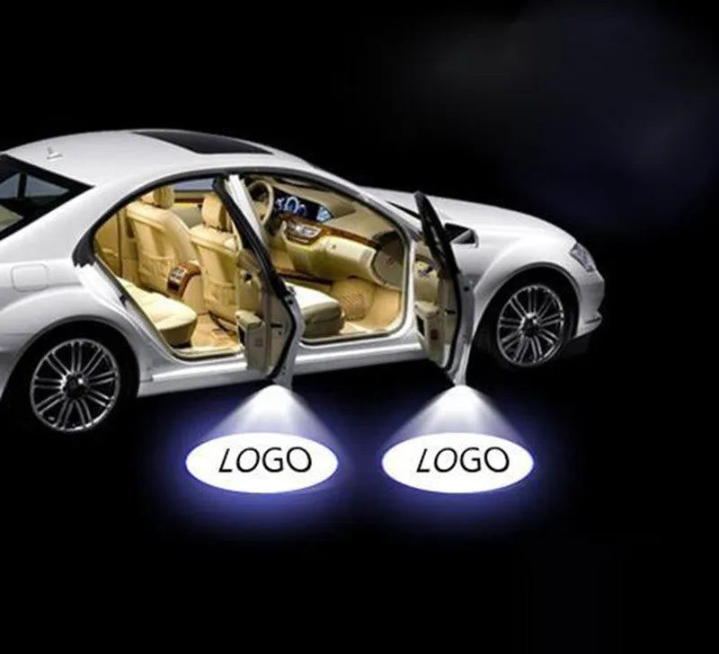 Black 12V car door laser projection lamp with RDW E4 certification and constant current control