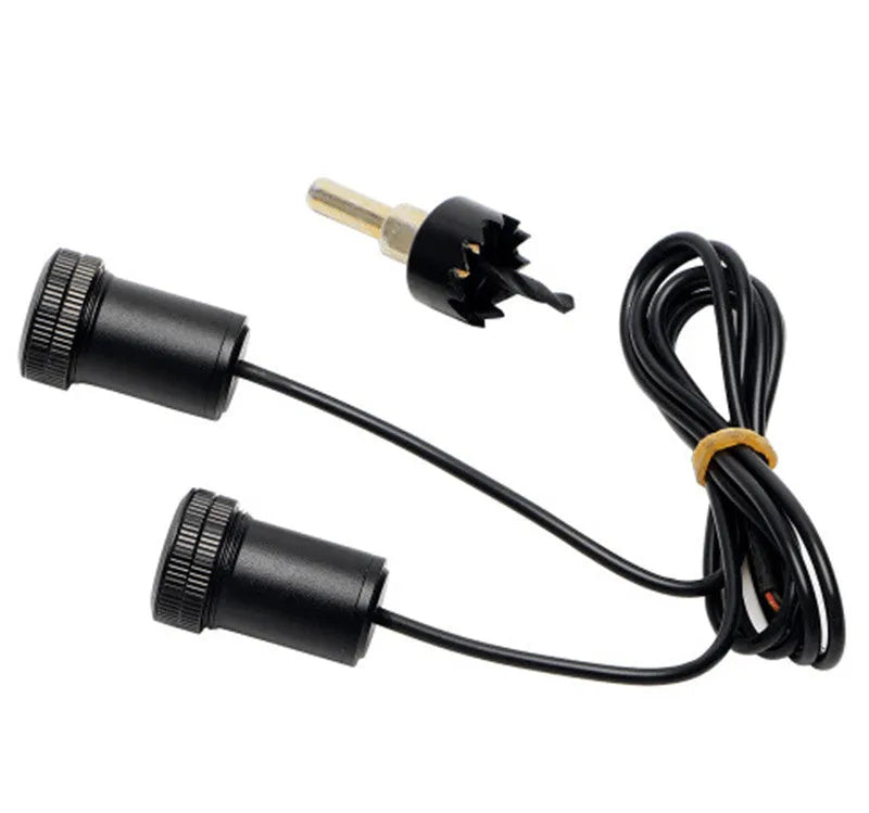 Black 12V car door laser projection lamp with RDW E4 certification and constant current control