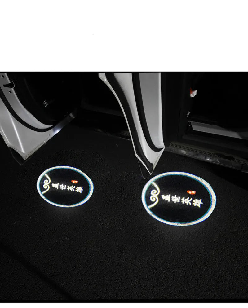 Black 12V car door laser projection lamp with RDW E4 certification and constant current control