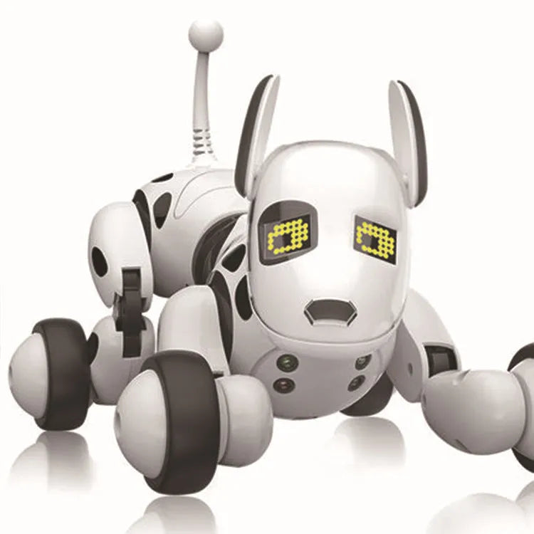 Smart robot dog electronic toy with remote control showing walking and dancing functions