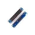 5V digital tube display module with blue and black housing, PCB construction, and 82 x 15 x 12mm shell