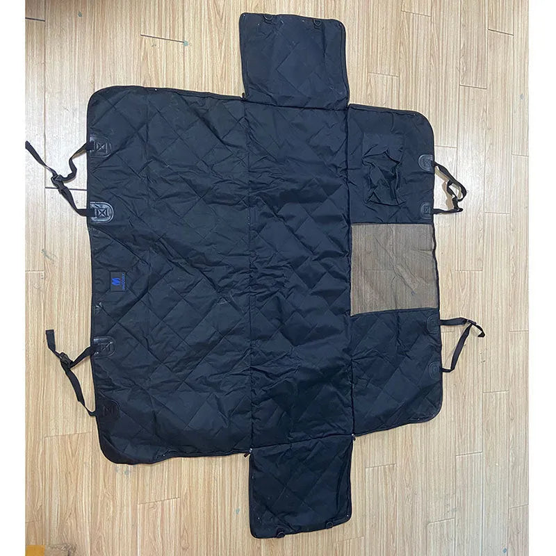 Waterproof Oxford cloth car rear pet dog cushion 137x147cm in orange with side wings for seat protection
