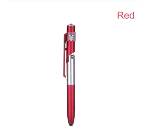 4-in-1 folding light pen mobile phone holder showing pen, phone stand, and LED light functions