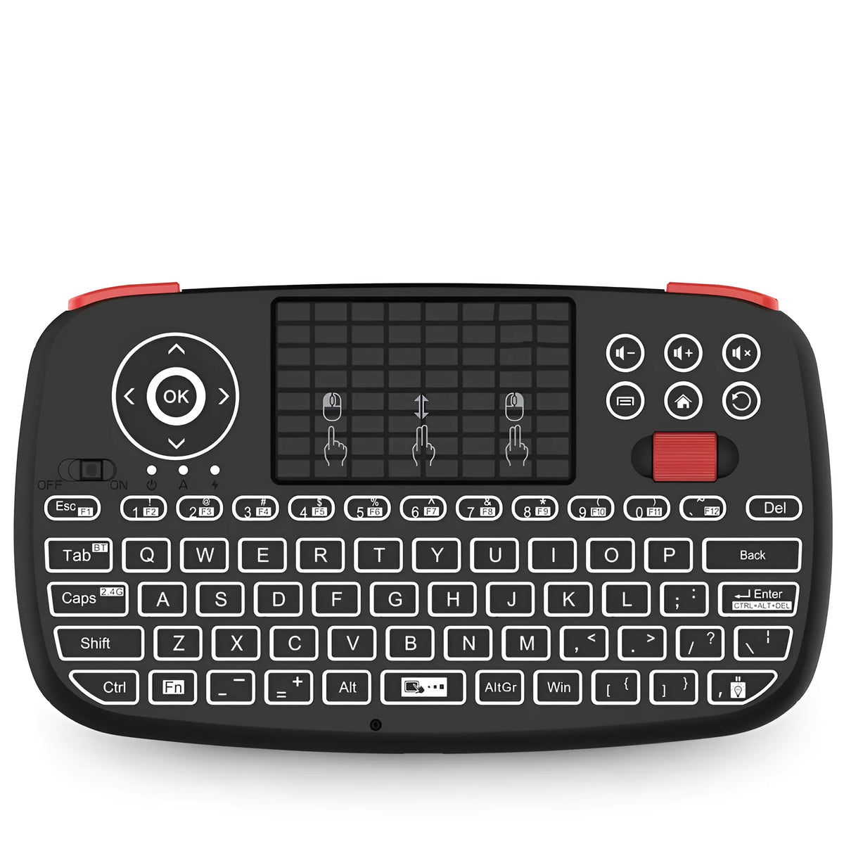 Black mini dual mode wireless Bluetooth keyboard for mobile phone and notebook with USB interface