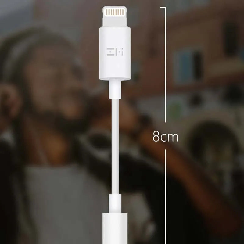 White Lightning to 3.5mm headphone adapter cable for iPhone compatibility