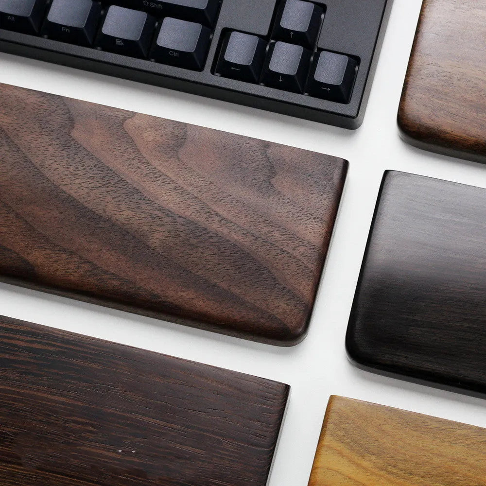 Black walnut solid wood mechanical keyboard hand rest measuring 300mm for 60% keyboards