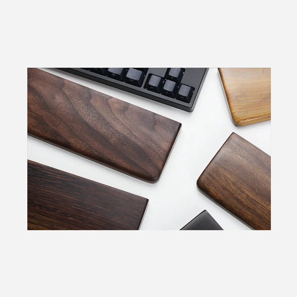 Black walnut solid wood mechanical keyboard hand rest measuring 300mm for 60% keyboards