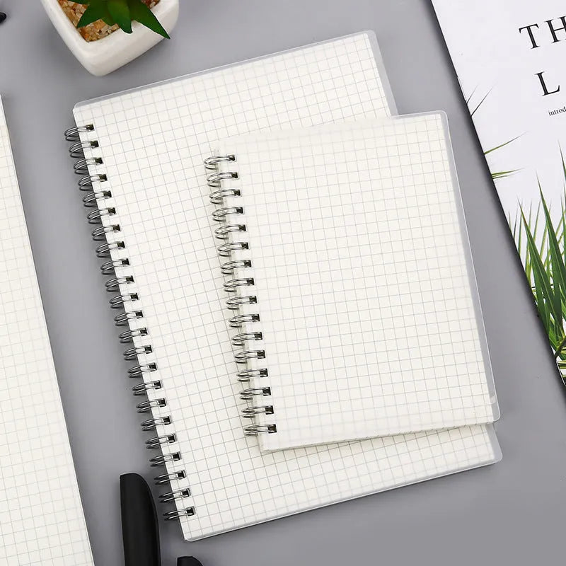 Coil-bound grid dot matrix notebook in A5 size with square ruling and PP matte cover