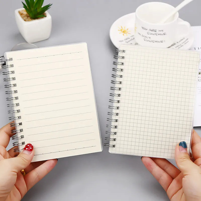 Coil-bound grid dot matrix notebook in A5 size with square ruling and PP matte cover
