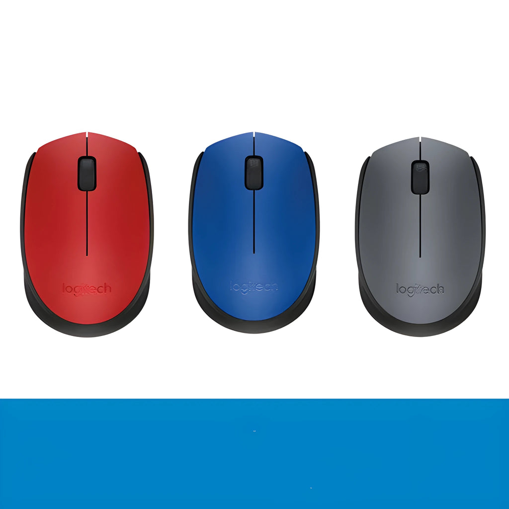Small portable wireless mouse in red, 2.4GHz USB receiver, 1000dpi optical sensor
