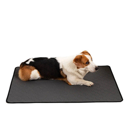 Highly absorbent pet pads for dogs in gray and white colors, featuring a moisture-wicking design for a clean and comfortable home.