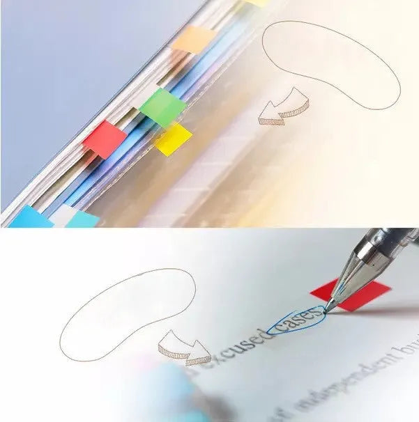 Pack of six books containing small, rectangular removable plastic indicator labels in mixed colours.