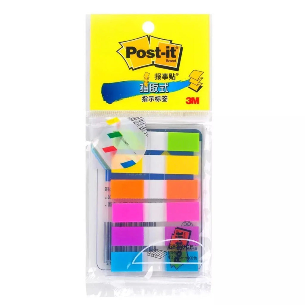 Pack of six books containing small, rectangular removable plastic indicator labels in mixed colours.