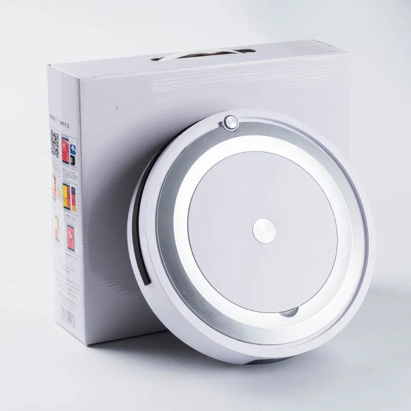Intelligent robot vacuum cleaner, 29x29x7.5cm, silver or gold, with remote control and 1200mAh battery