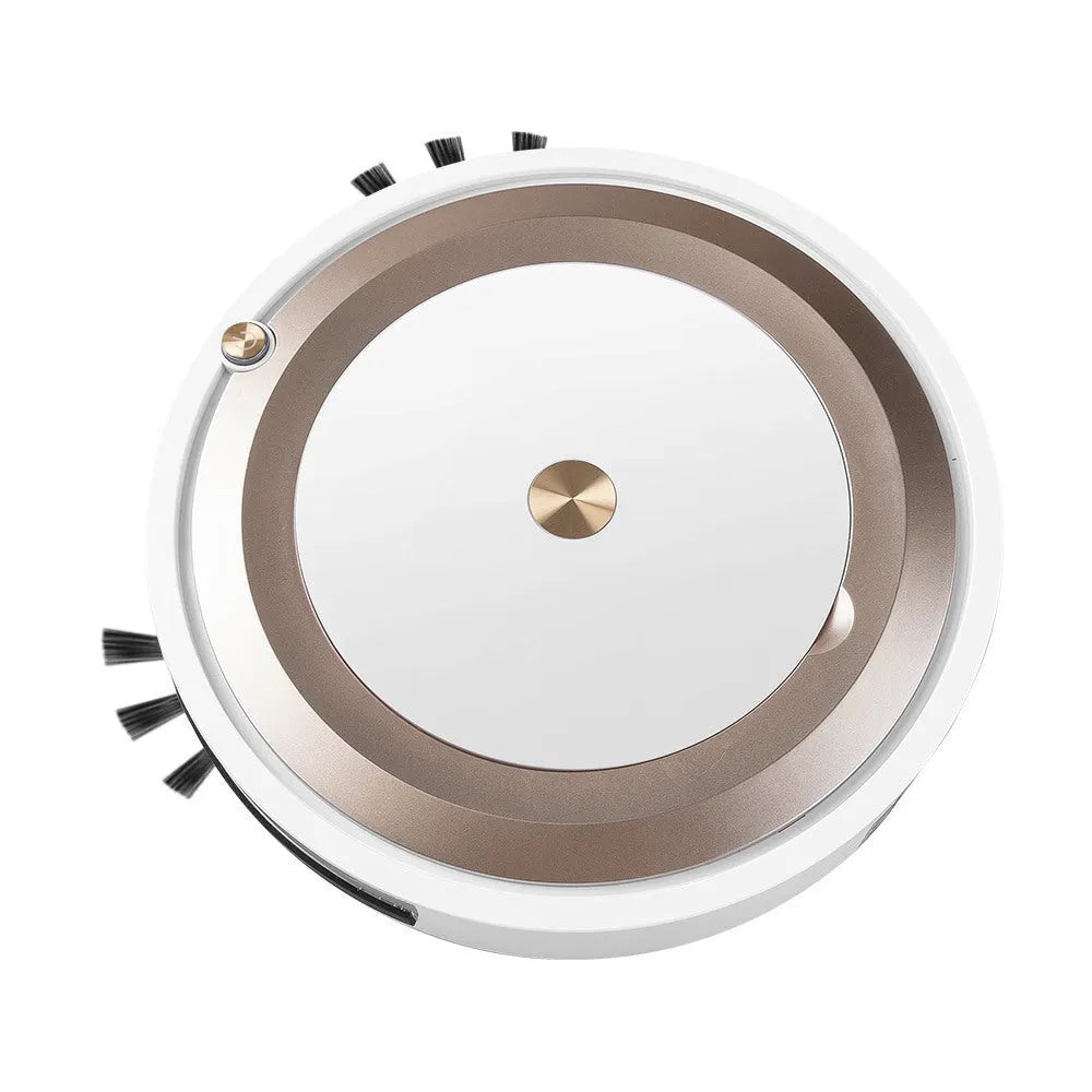 Intelligent robot vacuum cleaner, 29x29x7.5cm, silver or gold, with remote control and 1200mAh battery