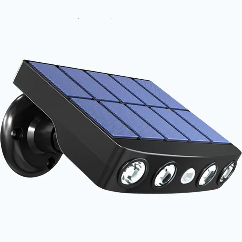 Black outdoor wall lamp with induction sensor for garden security lighting, IP65 rated.