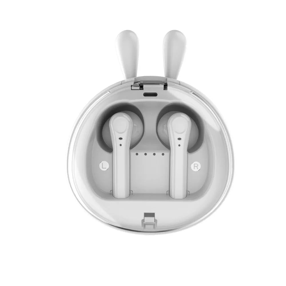 Macaron Red TWS wireless Bluetooth headset with charging case