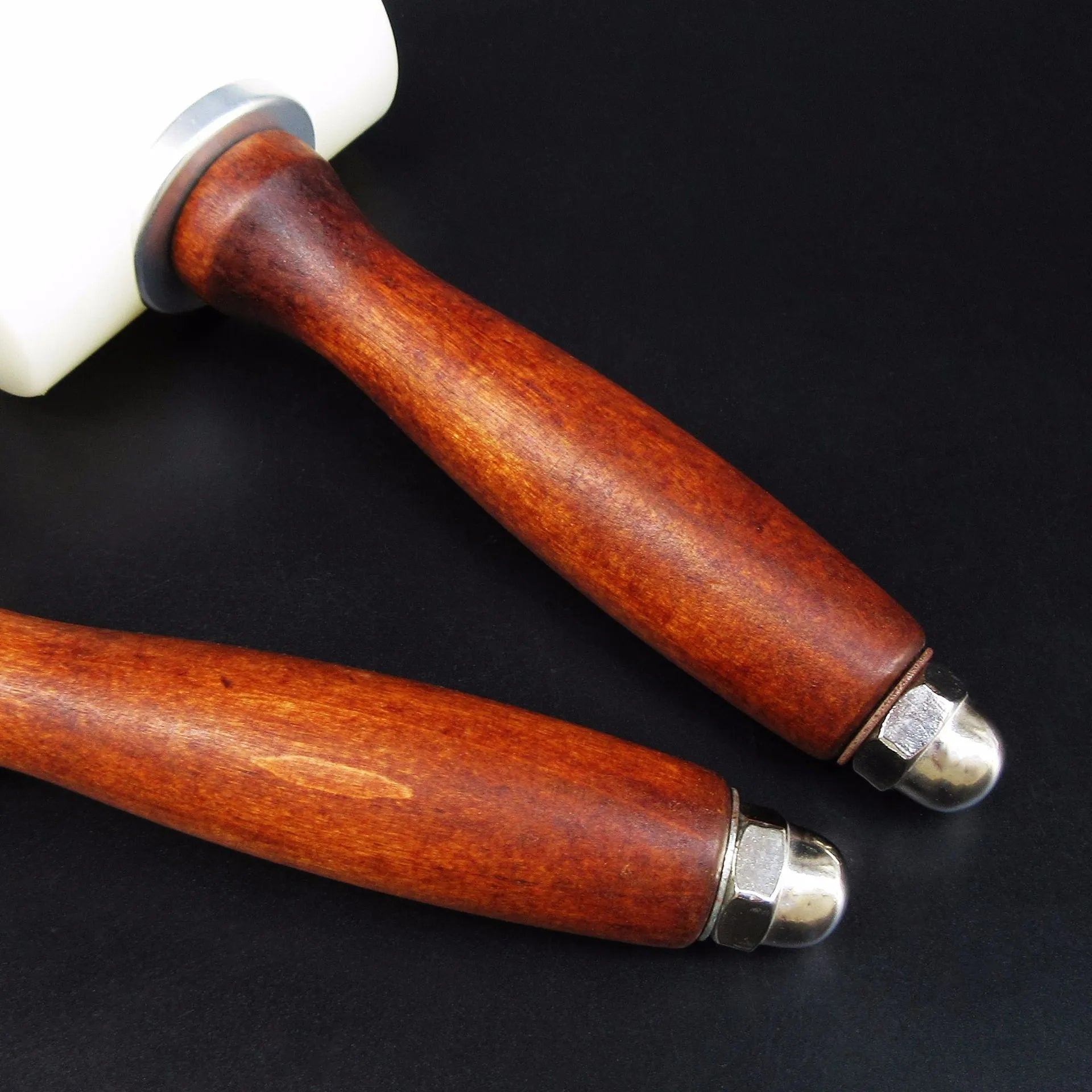 T-shaped leather carving hammer with nylon head and wooden handle for leatherworking