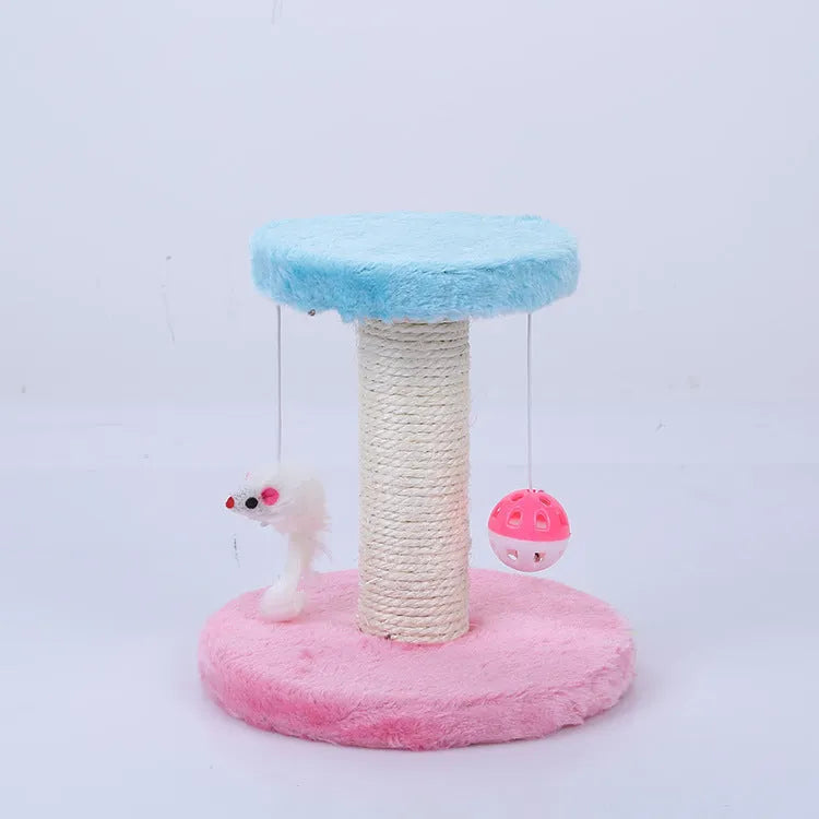 Cat climbing frame 20x20x22cm in blue with flannel and sisal surface